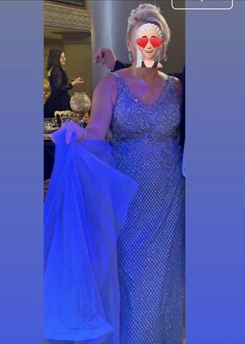 Mor Drapeli Uzun Abiye Elbise - Görsel 6