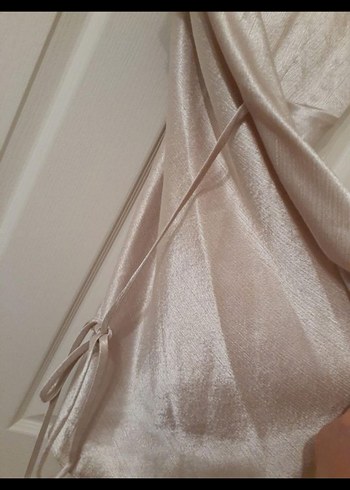 Nakışlı, uzun, bej kadın abiye - Görsel 7