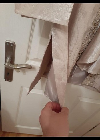 Nakışlı, uzun, bej kadın abiye - Görsel 6