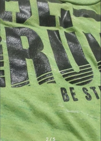 Erkek Çocuk Uzun Kollu Baskılı Yeşil Tişört - Görsel 2