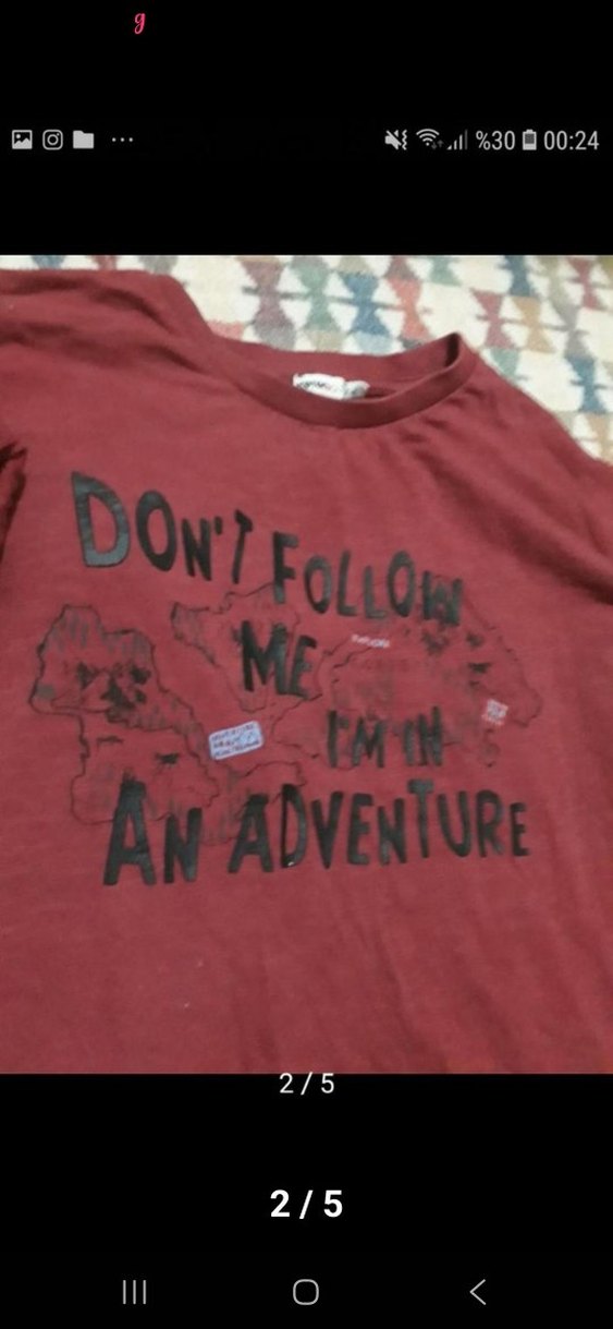 Bordo Baskılı Erkek Çocuk Uzun Kollu Tişört - Görsel 2