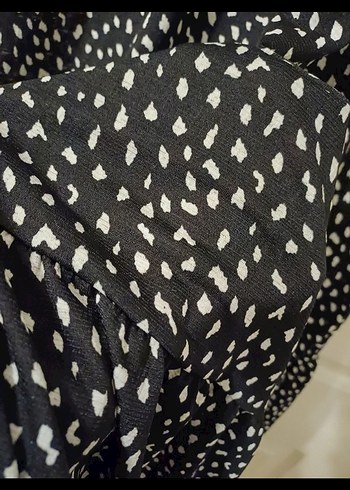 Siyah V Yaka Uzun Salaş Elbise - Görsel 2