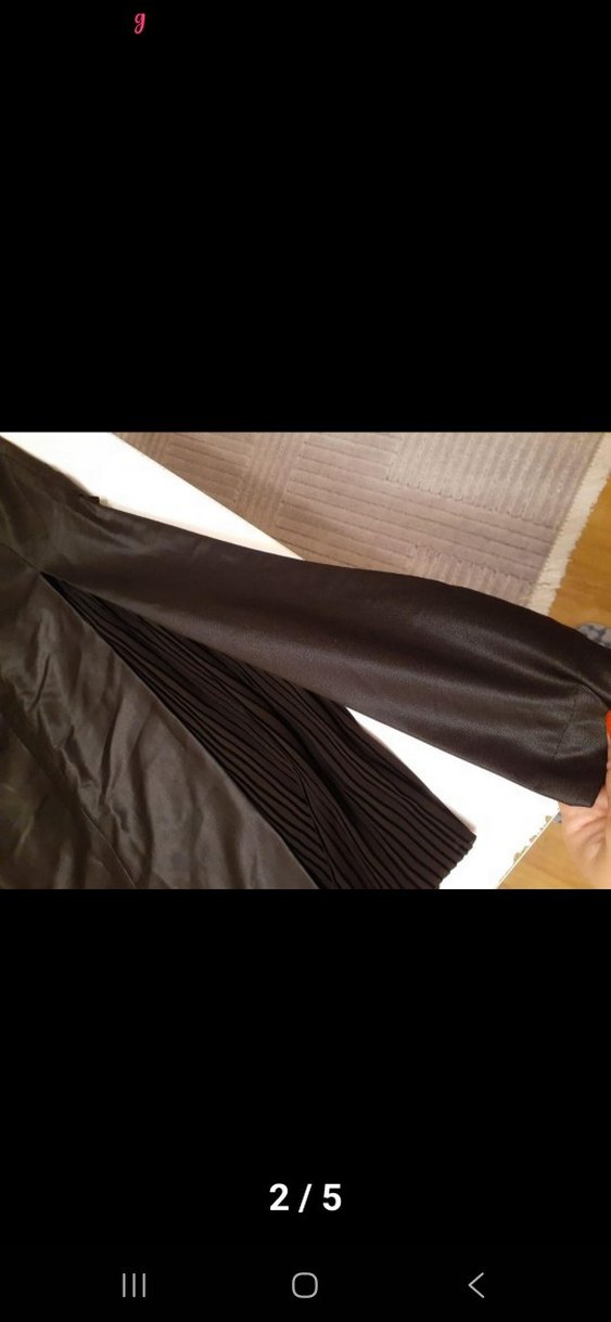 Siyah Piliseli Uzun Kadın Etek - Görsel 2