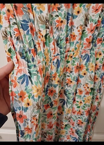 Bohem Çok Renkli Uzun Kolsuz Elbise - Görsel 2