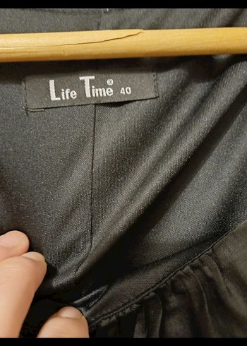 Uzun Siyah Desenli Bohem Elbise - Görsel 4