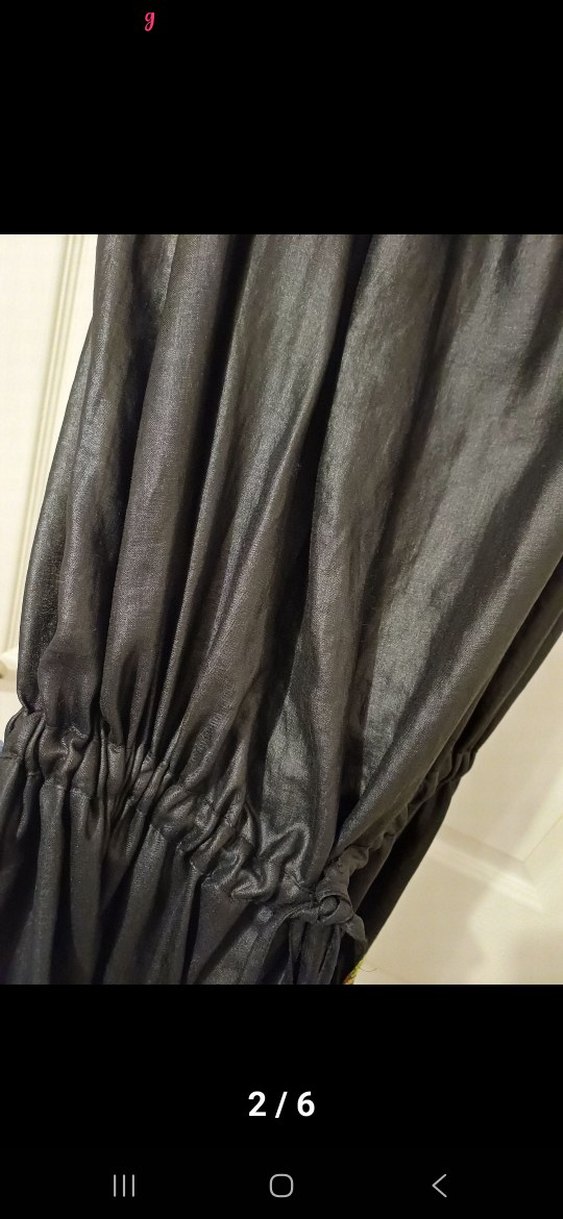 Uzun Siyah Desenli Bohem Elbise - Görsel 3