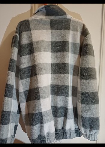 Gri Kareli Fermuarlı Erkek çocuk Polar - Görsel 2