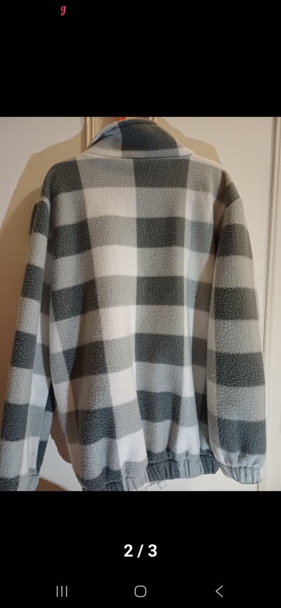 Gri Kareli Fermuarlı Erkek çocuk Polar - Görsel 2