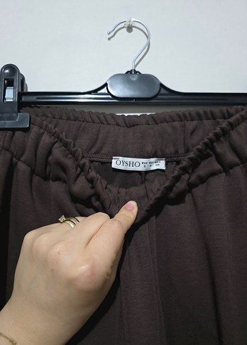 Kemer Detaylı Kahverengi Rahat Kesim Kadın Eşofman Altı A21 - Görsel 5