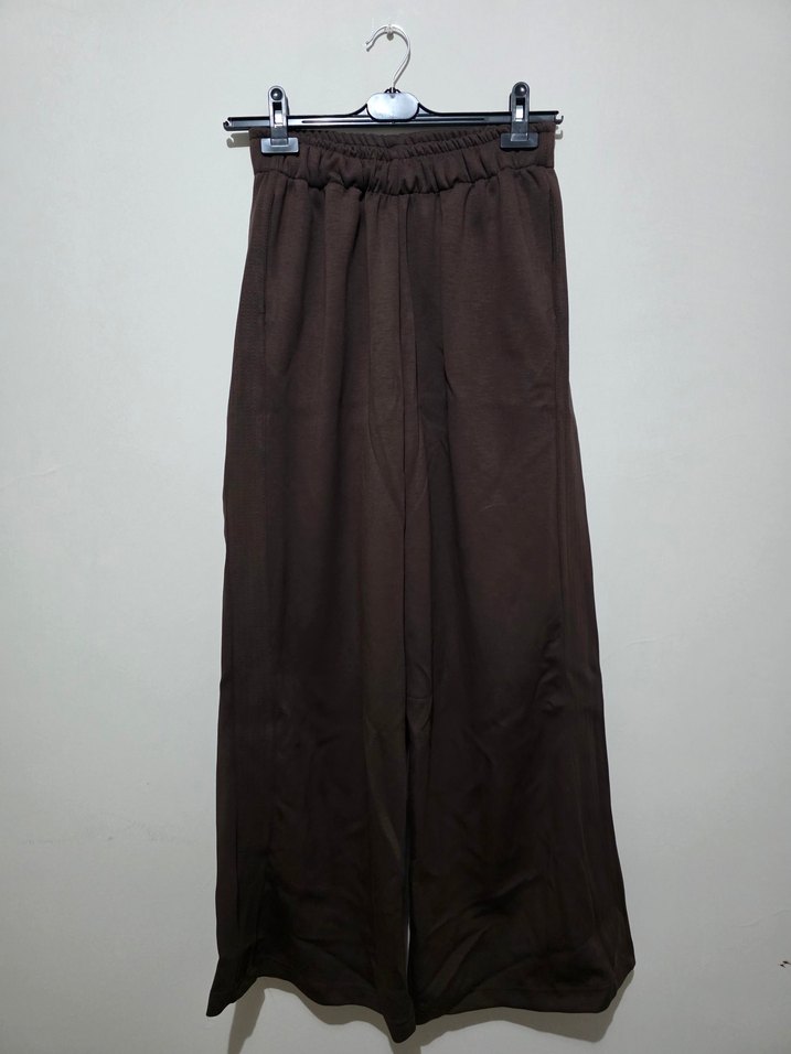 Kemer Detaylı Kahverengi Rahat Kesim Kadın Eşofman Altı A21 - Görsel 3