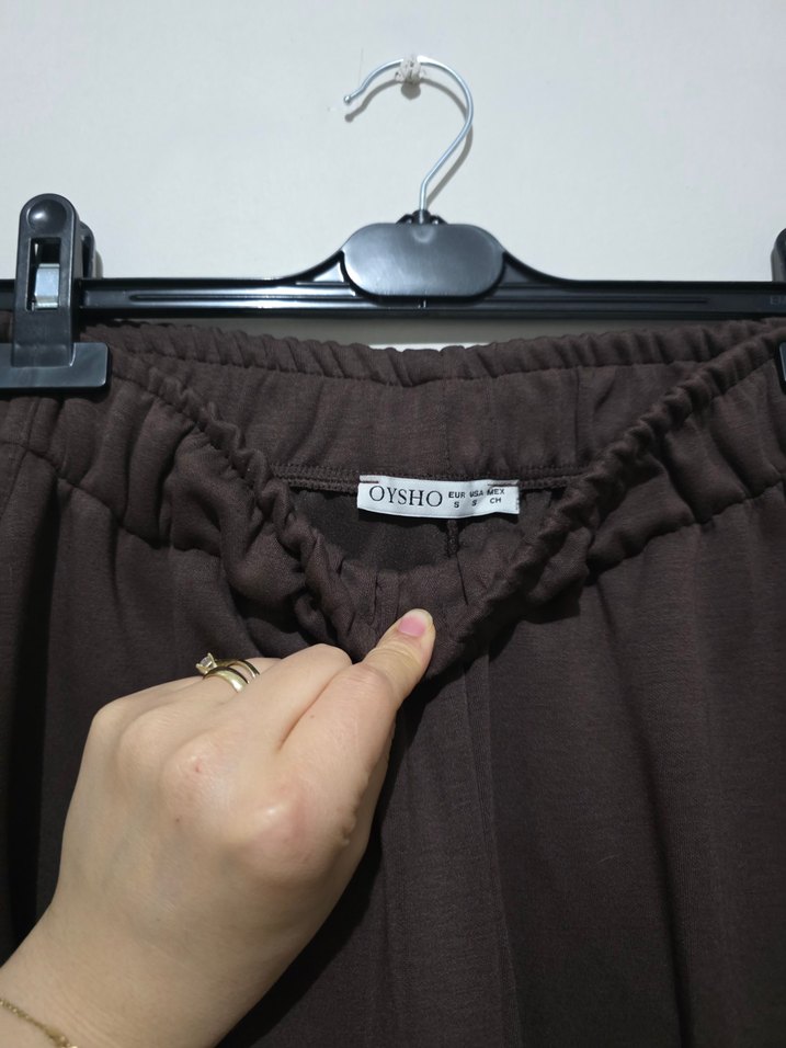 Kemer Detaylı Kahverengi Rahat Kesim Kadın Eşofman Altı A21 - Görsel 5