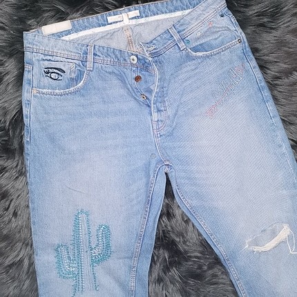 Zara Zara Boyfriend Kısa Tarz Jean Kot. 40 