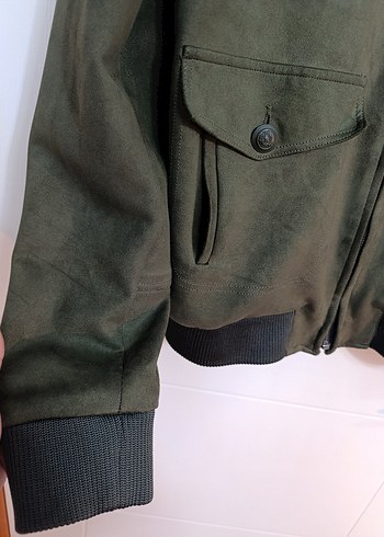 Erkek Gri Süet Fermuarlı Ceket - Görsel 2