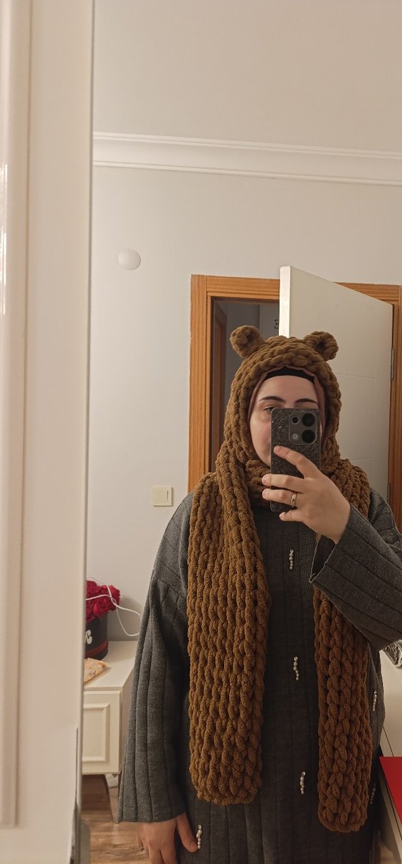 Puffy şapkalı atkı - Görsel 2