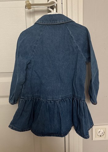 Kız Çocuk Kot Elbise Düğmeli Uzun Kollu - Görsel 2