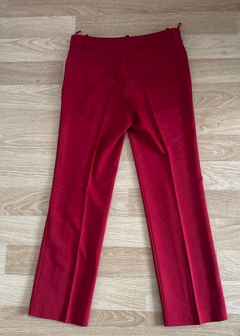 Bordo Parlak Kumaş Kadın Pantolon - Görsel 2