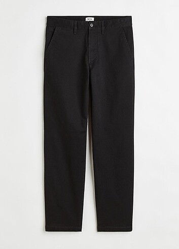  Canlı siyah regular fit pamuklu pantalon