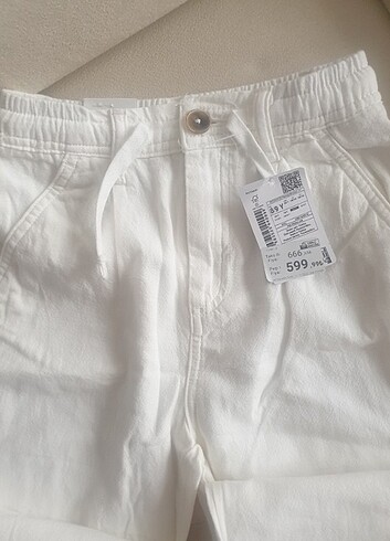 8 Yaş Beden beyaz Renk 8-9 yaş ecru keten pantalon