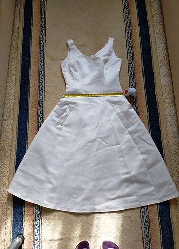 s Beden beyaz Renk Midi boy beyaz elbise 