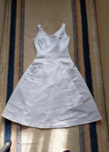 Midi boy beyaz elbise 