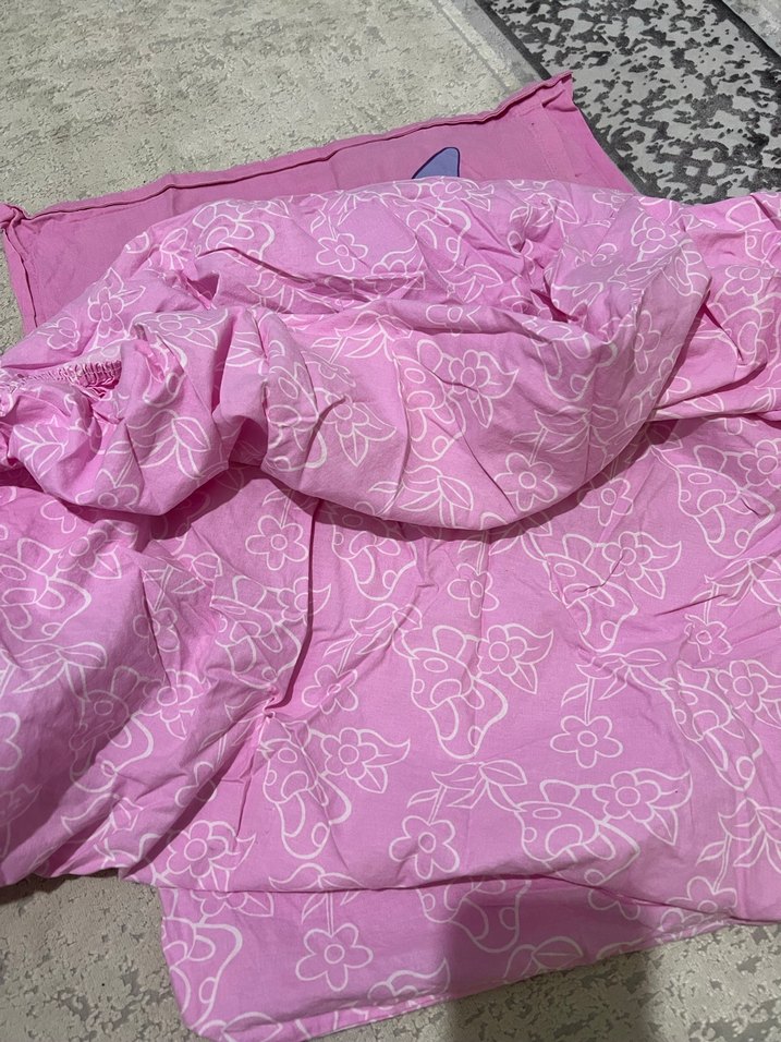 Pembe Baby şirinler  Pamuklu Bebek Nevresim Takımı - Görsel 5