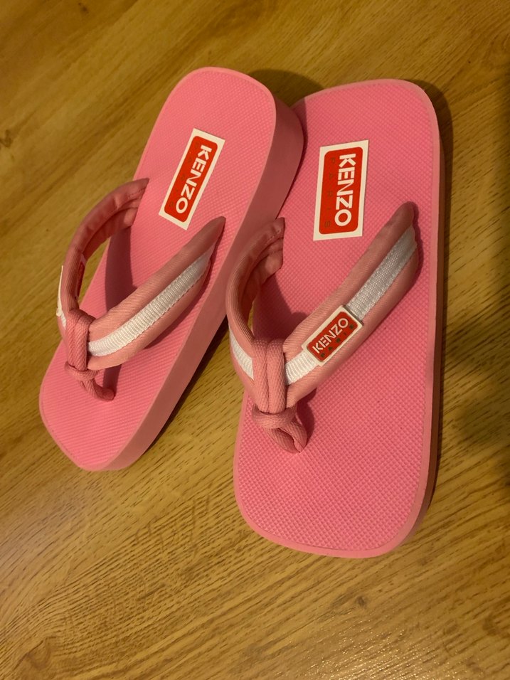Kenzo pink striped thong sandal  terlik - Görsel 3