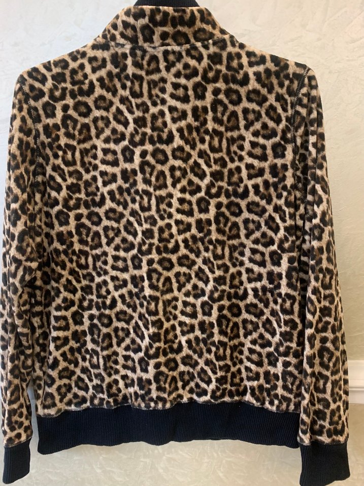 Michael Kors Leopar Fermuarlı Kadife  Ceket - Görsel 2