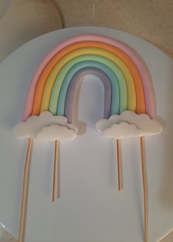 pasta süsü, şeker hamuru, gökkuşağı - Görsel 3