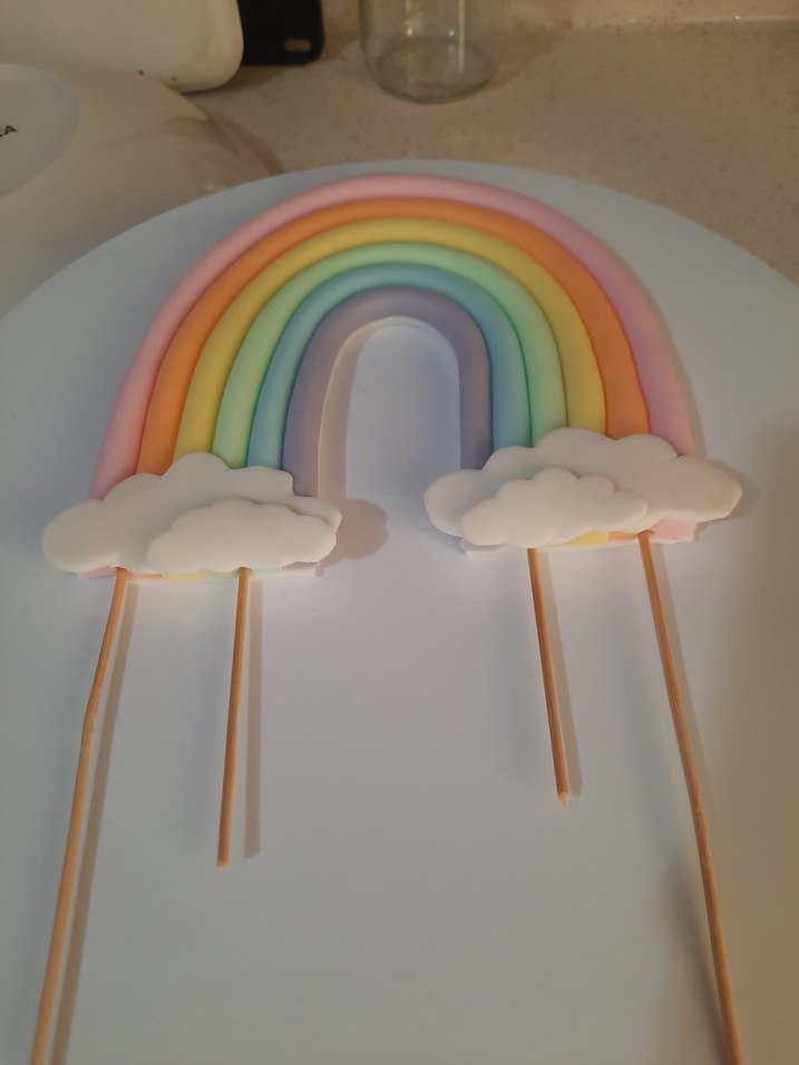pasta süsü, şeker hamuru, gökkuşağı - Görsel 2