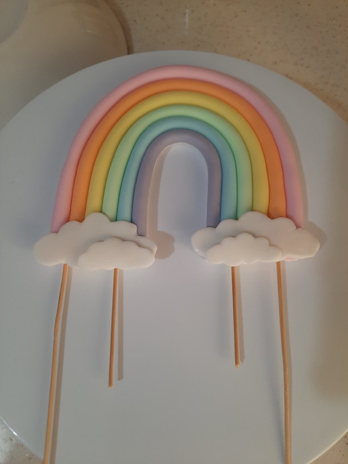 pasta süsü, şeker hamuru, gökkuşağı - Görsel 3