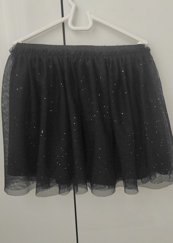 Kız Çocuk Siyah Parlak Gotik Etek