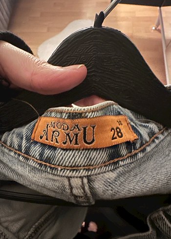 Gri Bol Kesim Midi Kot Pantolon - Görsel 3