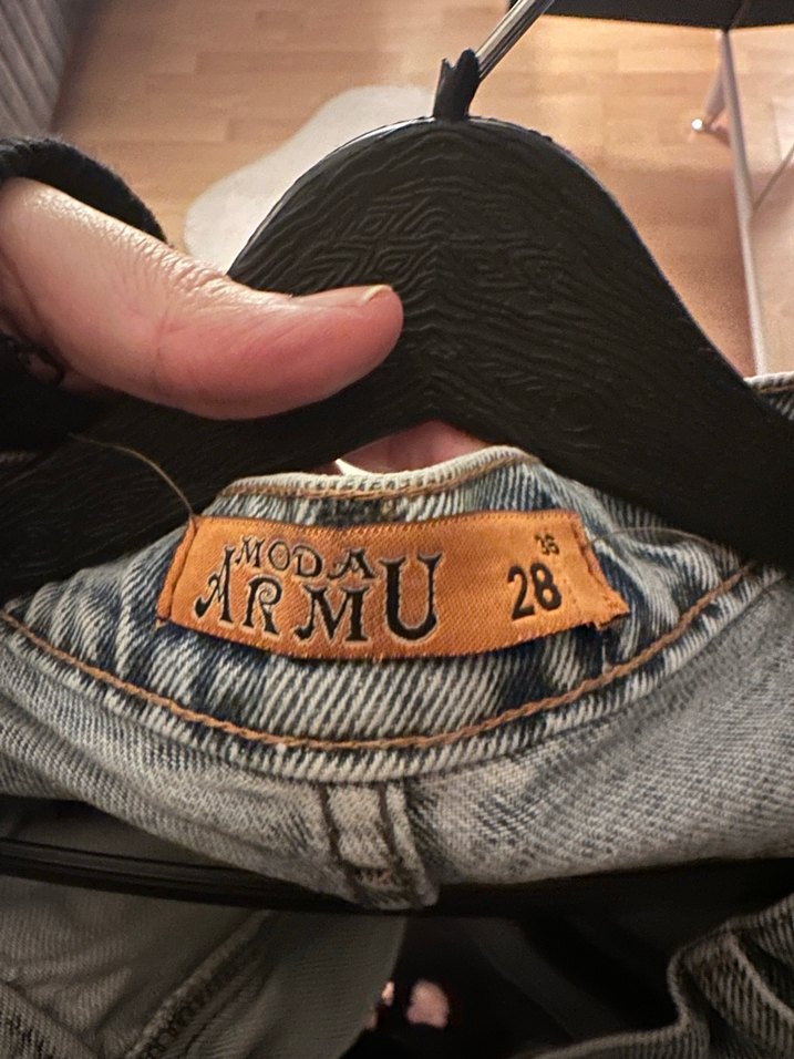 Gri Bol Kesim Midi Kot Pantolon - Görsel 3