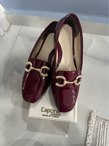 Rugan bordo loafer ayakkabı