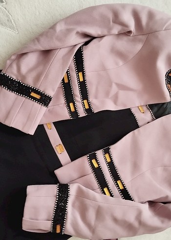 lila ceketli siyah abiye içi sıfır koldur - Görsel 2