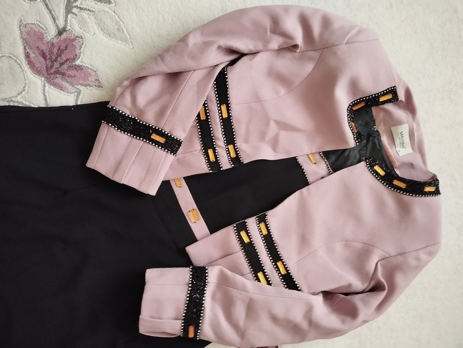 lila ceketli siyah abiye içi sıfır koldur - Görsel 2