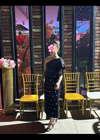 s Beden Yenoiss collection siyah taşlı elbise