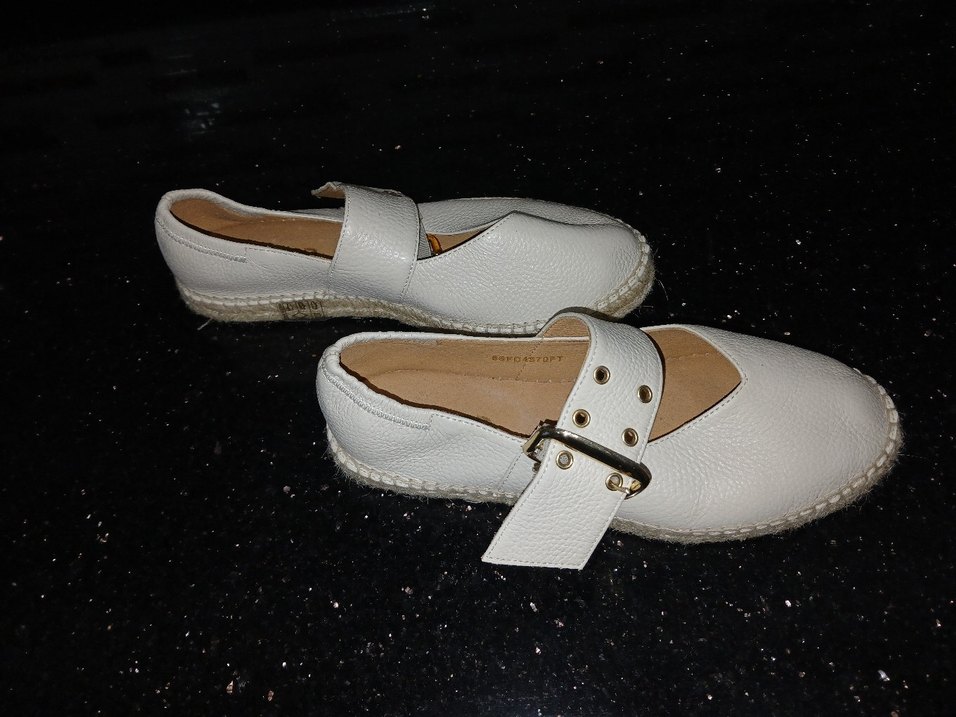 DERIMOD Beyaz Deri Kadın Espadril - Görsel 2