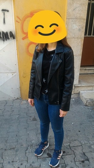 Siyah Kul Deri Çeket