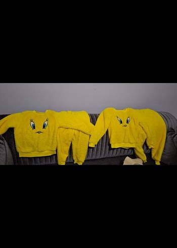Civil Sarı Tweety Desenli Çocuk Battaniyesi(4 parça)