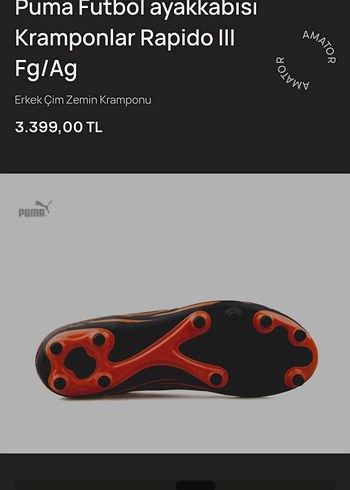 Puma Erkek Çim Zemin Kramponu Rapidolll - Görsel 4