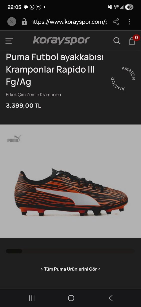 Puma Erkek Çim Zemin Kramponu Rapidolll - Görsel 3