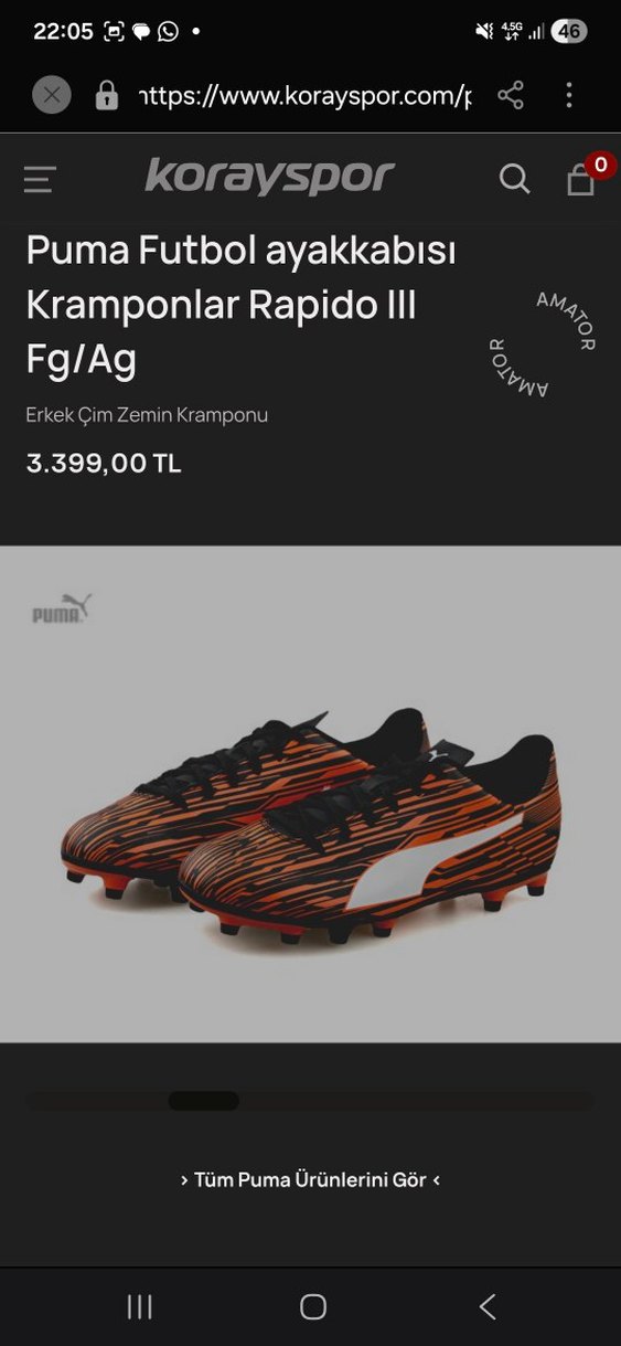 Puma Erkek Çim Zemin Kramponu Rapidolll - Görsel 2