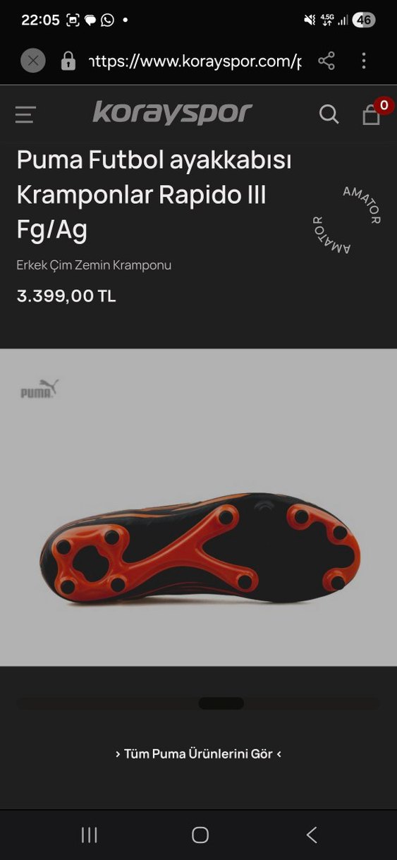 Puma Erkek Çim Zemin Kramponu Rapidolll - Görsel 4