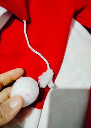 Parlak Kırmızı Çocuk Noel Kostümü 2 adet fiyatı - Görsel 2