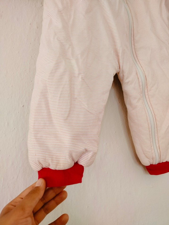 Pembe Nakışlı Fermuarlı Bebek Tulumu - Görsel 3