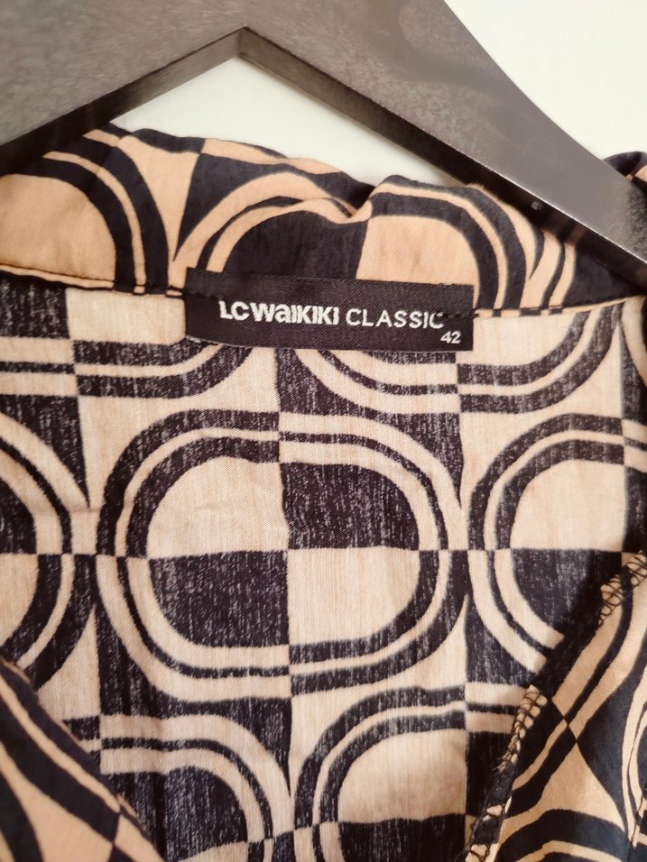 Retro Desenli Uzun Kollu Kadın Gömlek - Görsel 4