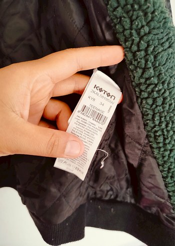 Yeşil Rahat Kesim Düğmeli Polar Ceket - Görsel 6