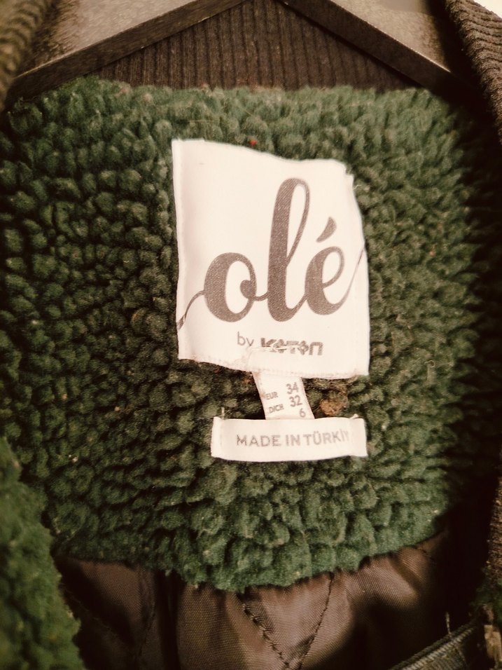 Yeşil Rahat Kesim Düğmeli Polar Ceket - Görsel 5