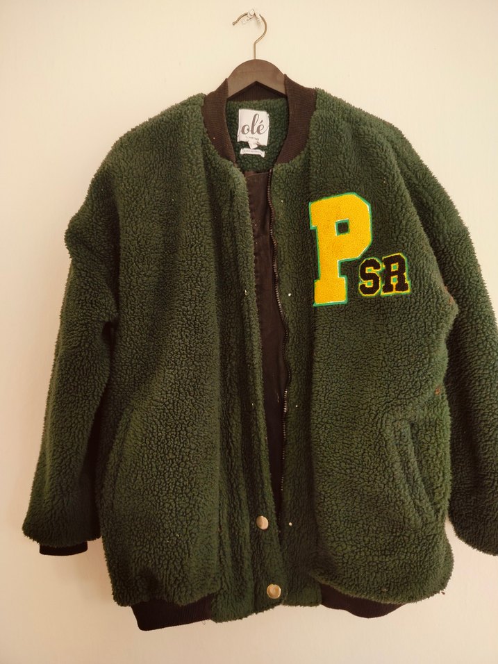 Yeşil Rahat Kesim Düğmeli Polar Ceket - Görsel 3